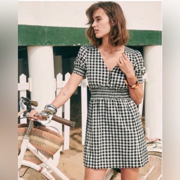 Sezane Sixtine Gingham Dress New With Tags Size 38/6 - Picture 1 of 9